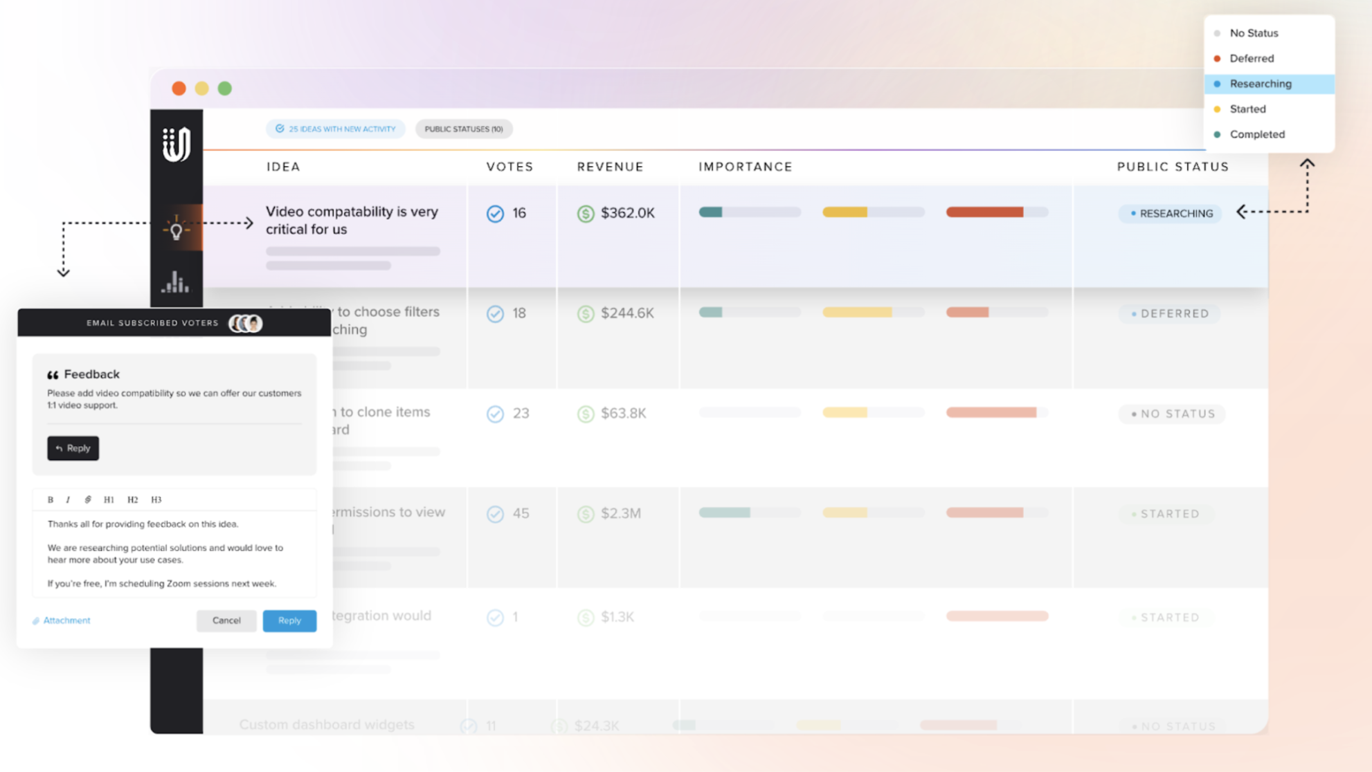 Screenshot image of UserVoice